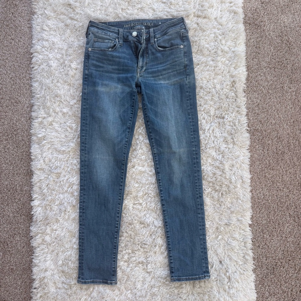 American Eagle Skinny Jeans Medium Wash Low Rise Super Stretch Size 6 Regular